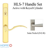 HOPPE HLS7 HANDLESET, MUNCHEN, M112P/2167N, KEYED ACTIVE, SATIN NICKEL - 2744126