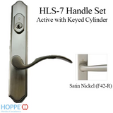 HOPPE HLS7 HANDLESET, MUNCHEN, M112P/2172N, KEYED ACTIVE, SATIN NICKEL - 2745911