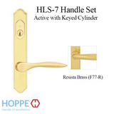 HOPPE HLS7 HANDLESET, NEW ORLEANS, M1610/2172N, KEYED ACTIVE, RESISTA POLISHED BRASS - 2746607