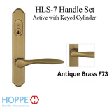 HOPPE HLS7 HANDLESET, NEW ORLEANS, M1610/2172N, KEYED ACTIVE, Antique Brass - 2746615