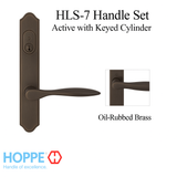 HOPPE HLS7 HANDLESET, NEW ORLEANS, M1610/2172N, KEYED ACTIVE, Oil Rubbed Brass - 2746666