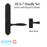 HOPPE HLS7 HANDLESET, NEW ORLEANS, M1610/2172N, KEYED ACTIVE, Matte Black - 2746682