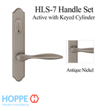 HOPPE HLS7 HANDLESET, NEW ORLEANS, M1610/2172N, KEYED ACTIVE, Antique Nickel - 2746703