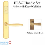 Hoppe HLS7 Handleset, Verona, M151/2167N, Keyed Active, Antique Brass