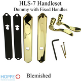 HOPPE HLS7 HANDLESET, MUNCHEN, M112P/2172N, DUMMY WITH FIXED HANDLES, RESISTA BRASS - BLEMISHED