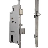 Hoppe Multipoint 1-3/4” backset, tongue at 24.4”, radiused edge with a total length of 31.4”.