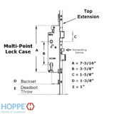 Hoppe 16mm Automatic 2 Roller Gear, 35/92, Roller at 29.53 Inch, 37 Inch Handle Height - 2771546