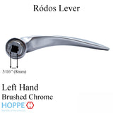 Rodos Lever, Left Hand, Brushed Chrome