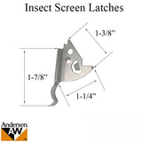 Andersen Window Latch Pair For Perma-Shield Narroline Windows Latches Insect Screen Pair For Windows From 1991 to Present