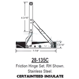 Certainteed Window Friction Hinge Set ,28-135C