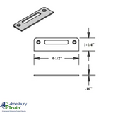 Square Corner Flat Radius Rhino Strike Plate ,Tongue - Stainless Steel