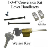 1-3/4 LEVER KIT WEISER KEYED CYLINDER 2 SCREWS, 3/4" SPINDLES