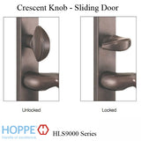 Crescent Knob for Sliding door HLS9000 Thumbturn Shaft - Satin Nickel