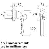 Luxembourg Lockable TBT Handle for Tilt and Turn Windows