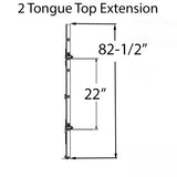 16mm Top Extension with 2 Tongues @ 37.2 and 59.06