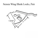 Andersen Screen Wing Blade Locks - Sold in Pairs (Left and Right Lock)