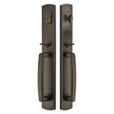 Emtek 454929 Brighton Grip by Grip Entrance Handleset - Sandcast Bronze Tubular - Double Cylinder