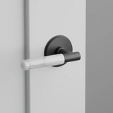 Emtek 8210 Select Brass Lever Handle With Stem And Watford Rosette Privacy Set