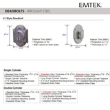 Emtek Wrought Steel Style #1 Double Cylinder Deadbolt - 8361