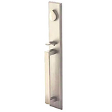 Emtek 452623 Rustic Modern Rectangular Full Length Entrance Handleset - Sandcast Bronze Tubular - Double Cylinder