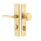 Emtek 7442 STRETTO Narrow Trim Lockset, 2" x 10-1/2" Concord Keyed, Brass Tubular, Single Cylinder