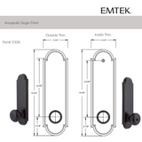 Emtek 5308 Annapolis Single Point Lockset - Brass Tubular - Key in Knob/Lever