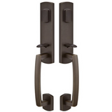 Emtek 454828 Logan Grip by Grip Entrance Handleset - Sandcast Bronze Tubular - Double Cylinder