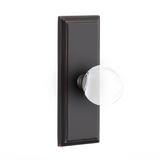 Emtek 8235 GLASS - Knobsets With 7” Wilshire SidePlate Privacy Set