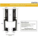 Emtek 454525 Rustic Modern Rectangular Monolithic Grip by Grip Entrance Handleset - Sandcast Bronze Tubular - Double Cylinder