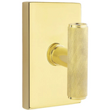 Emtek 5052 STUDIO BRASS - KNOBSETS With Modern Rectangular Rosette Dummy, Pair