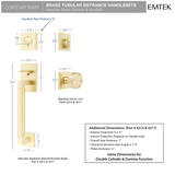 Emtek 4207 Hercules Smooth Sectional Dummy Set Handleset - Brass Tubular