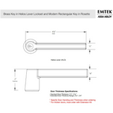 Emtek Modern Brass Key In Leverset - Hanover Lever with Rosette Options - Dummy (Pair)