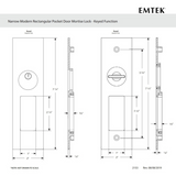 Emtek 2194 Passage Pocket Door Mortise Lock