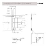 Emtek 86148 Brass Flat Strike Plate with understrike and screw