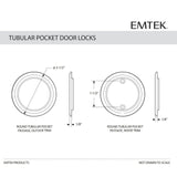 Emtek 2146 Round Pocket Door Tubular Lock (2-1/2" Diameter) - Dummy