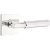 Emtek 5050 Select Brass Lever Handle With Stem And Square Rosette Dummy, Pair