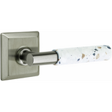Emtek 8035 Select Brass Lever Handle With Stem And Quincy Rosette Dummy, Pair