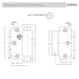 Emtek 95033 Spring Hinges (Pair), 3-1/2" x 3-1/2" with 5/8" Radius Corners, UL Listed, Plated Steel