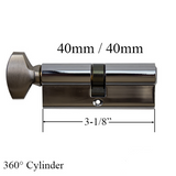 40 / 40 EURO CYLINDER ONLY FOR 2-1/4 INCH DOOR