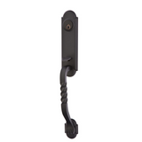 Emtek 461121 Monolithic with San Carlos Grip Entrance Handleset - Wrought Steel Tubular - Single Cylinder