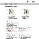 Emtek EMP8426 Urban Modern Deadbolt - Brass - Single Cylinder - EMPowered Upgrade