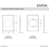 Emtek 2014 Rectangular Pocket Door Tubular Lock (2-1/2" x 3-1/2") - Passage