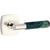 Emtek 5306  Select Brass Lever Handle With Stem And Urban Modern Rosette Dummy, Pair