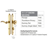 Emtek 7043 STRETTO Narrow Trim Lockset, 1-1/2" x 11" Concord Non-Keyed, Brass Tubular, Dummy Single Sided
