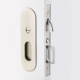 Emtek 2164 Narrow Oval Pocket Door Mortise Locks (2" x 7-1/4") - Passage