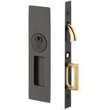 Emtek 2153 Narrow Modern Rectangular Pocket Door Mortise Lock (2" x 7-1/4") - Keyed