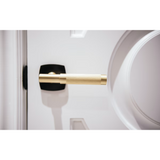 Emtek 5112 Select Brass Lever Handle With Stem And Modern Rectangular Rosette Passage Set