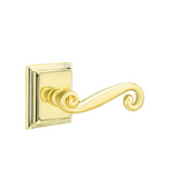 Emtek 8261 DESIGNER BRASS - LEVERSETS With Wilshire Rosette Privacy Set