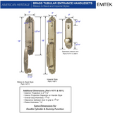 Emtek 4911 Imperial Single Cylinder Entrance Handleset - Brass Tubular