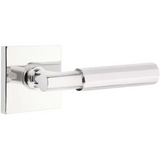 Emtek 5112 Select Brass Lever Handle With Stem And Modern Rectangular Rosette Passage Set